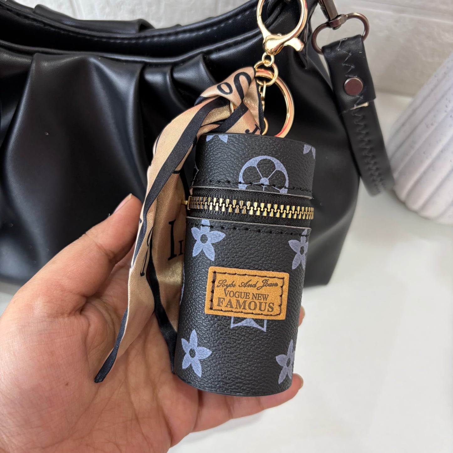 Black Tube Bag Charm