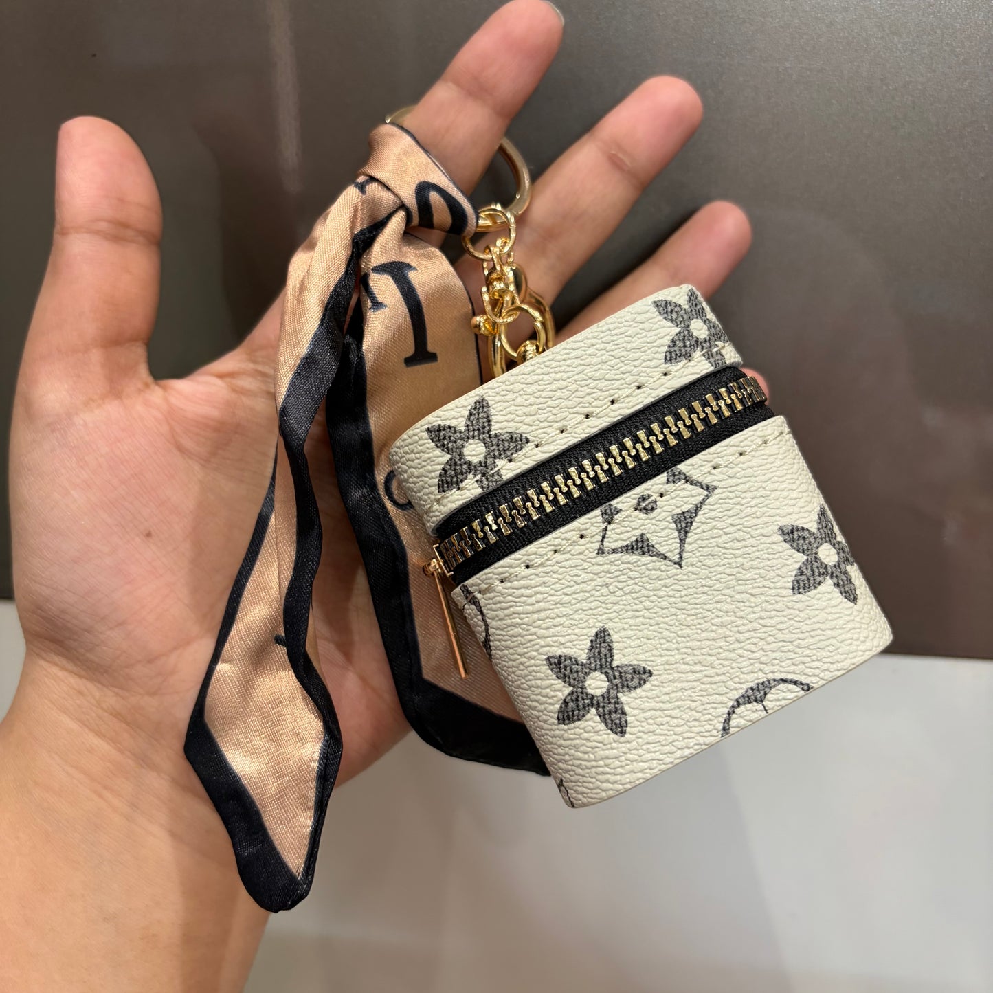 Leather Bag Charm - White