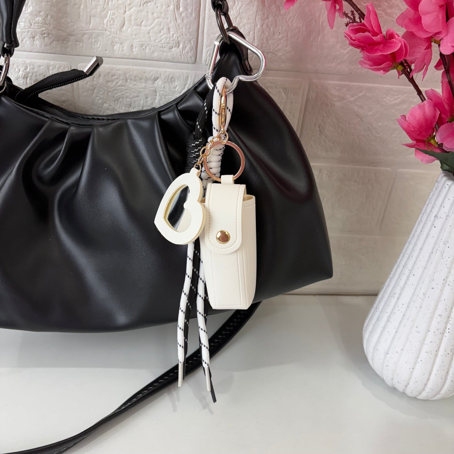 White Lipstick Bag Charm