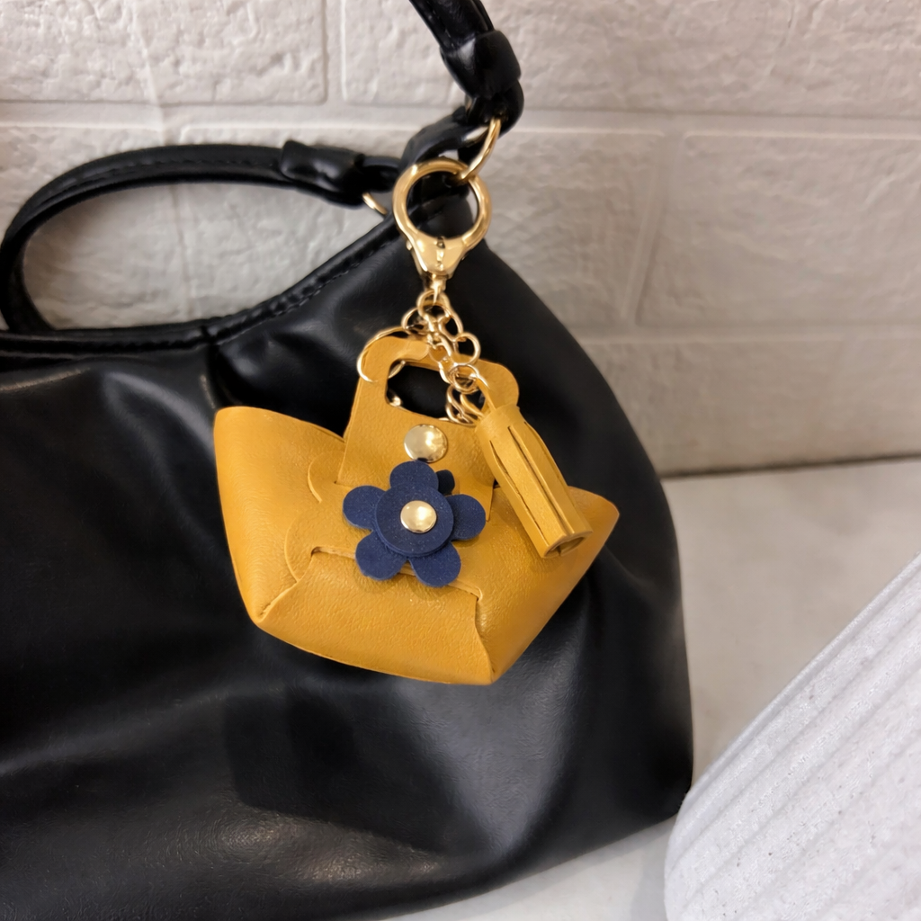 Mini Floral Yellow Bag Charm