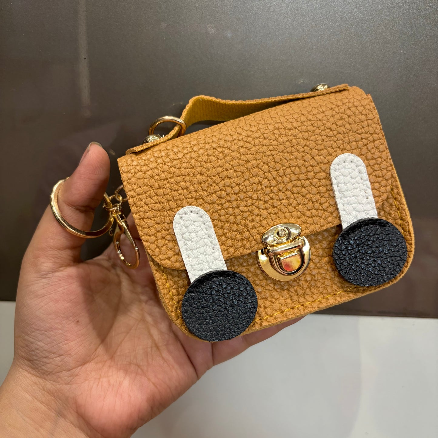 Big Leather Bag Charm - Brown