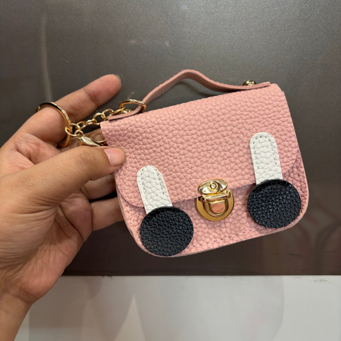 Big Leather Bag Charm - Pink