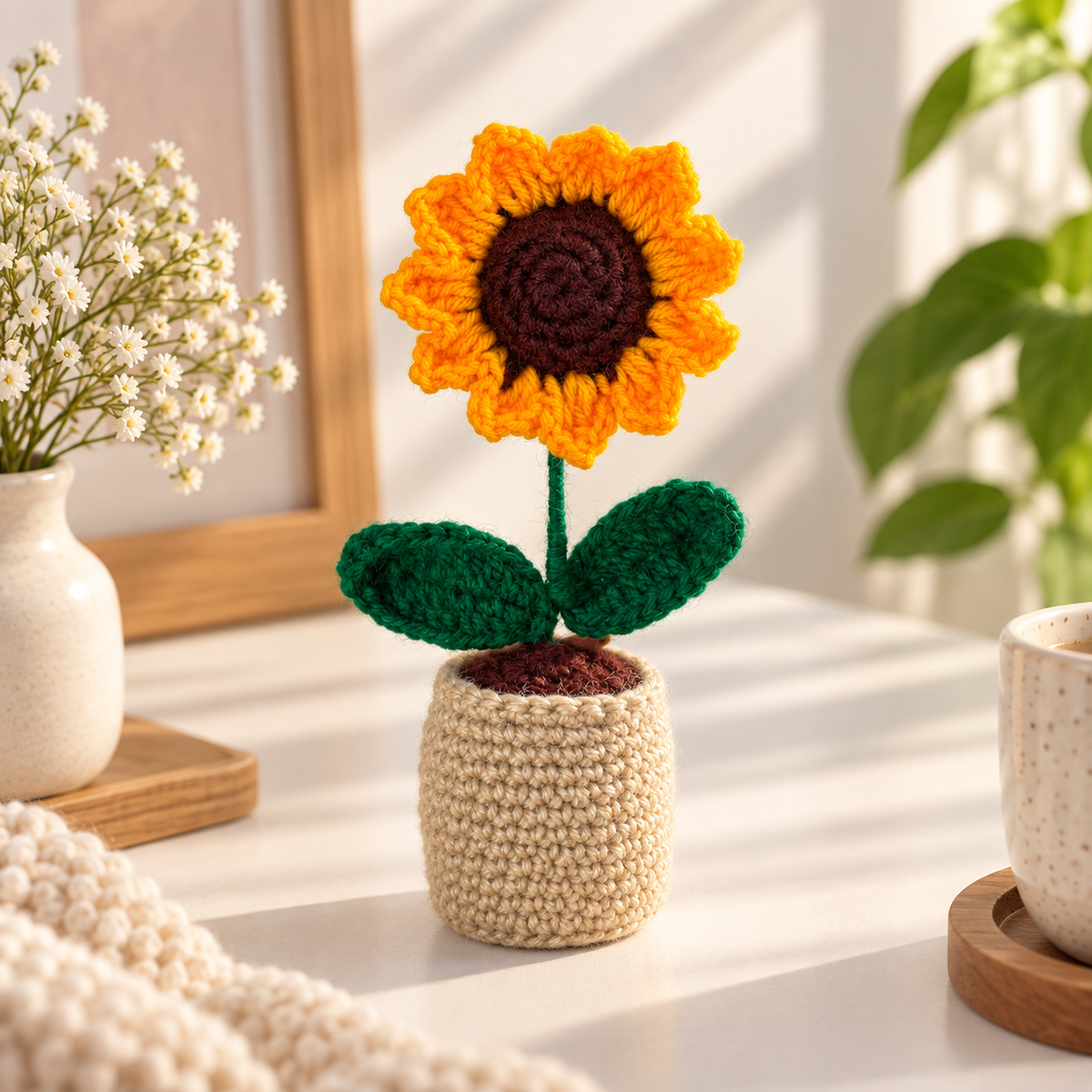 Crochet Sunflower Plant