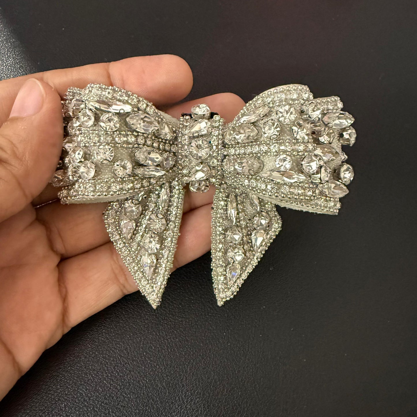 RhineStone Bow - Silver
