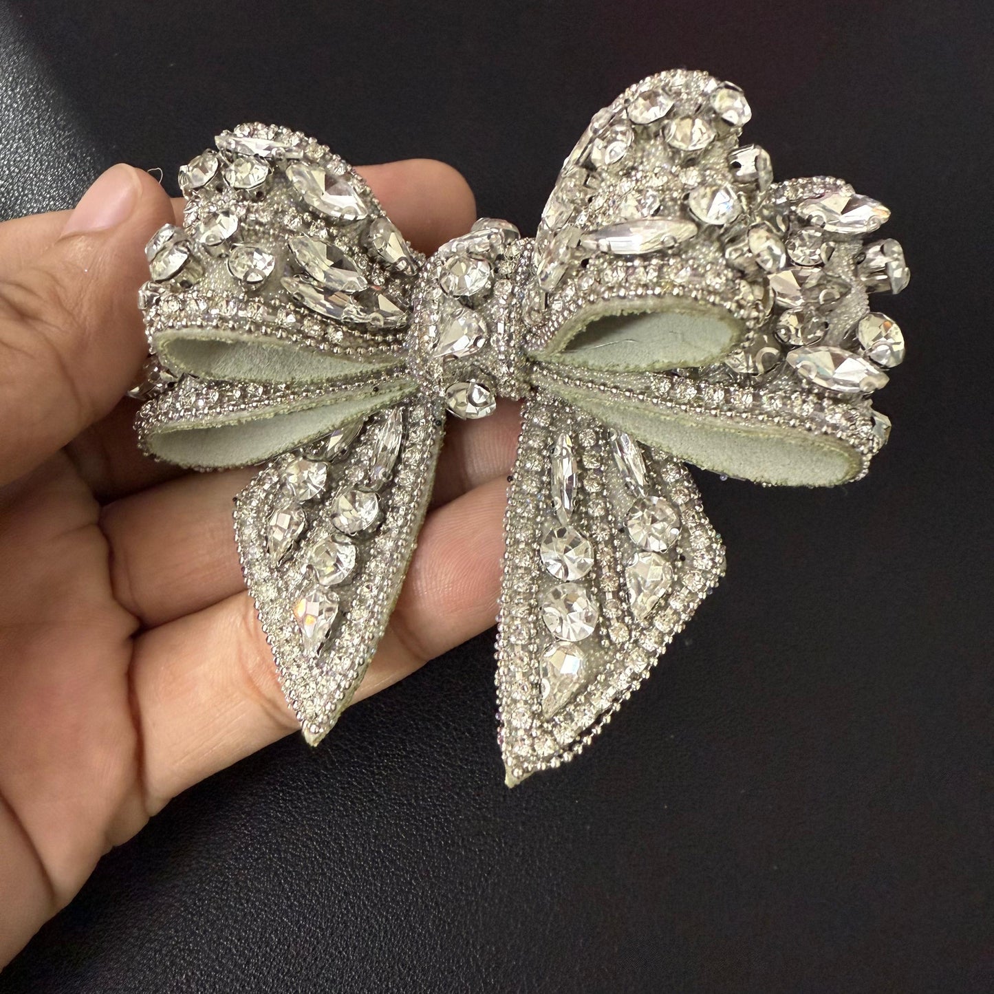RhineStone Bow - Silver