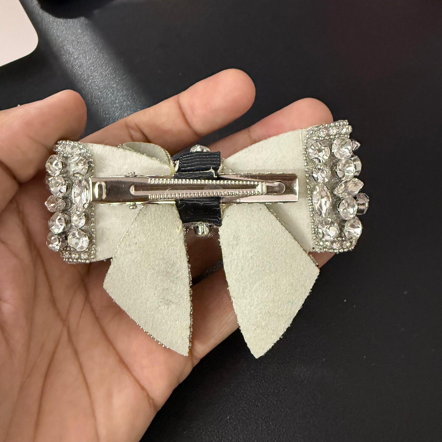 RhineStone Bow - Silver