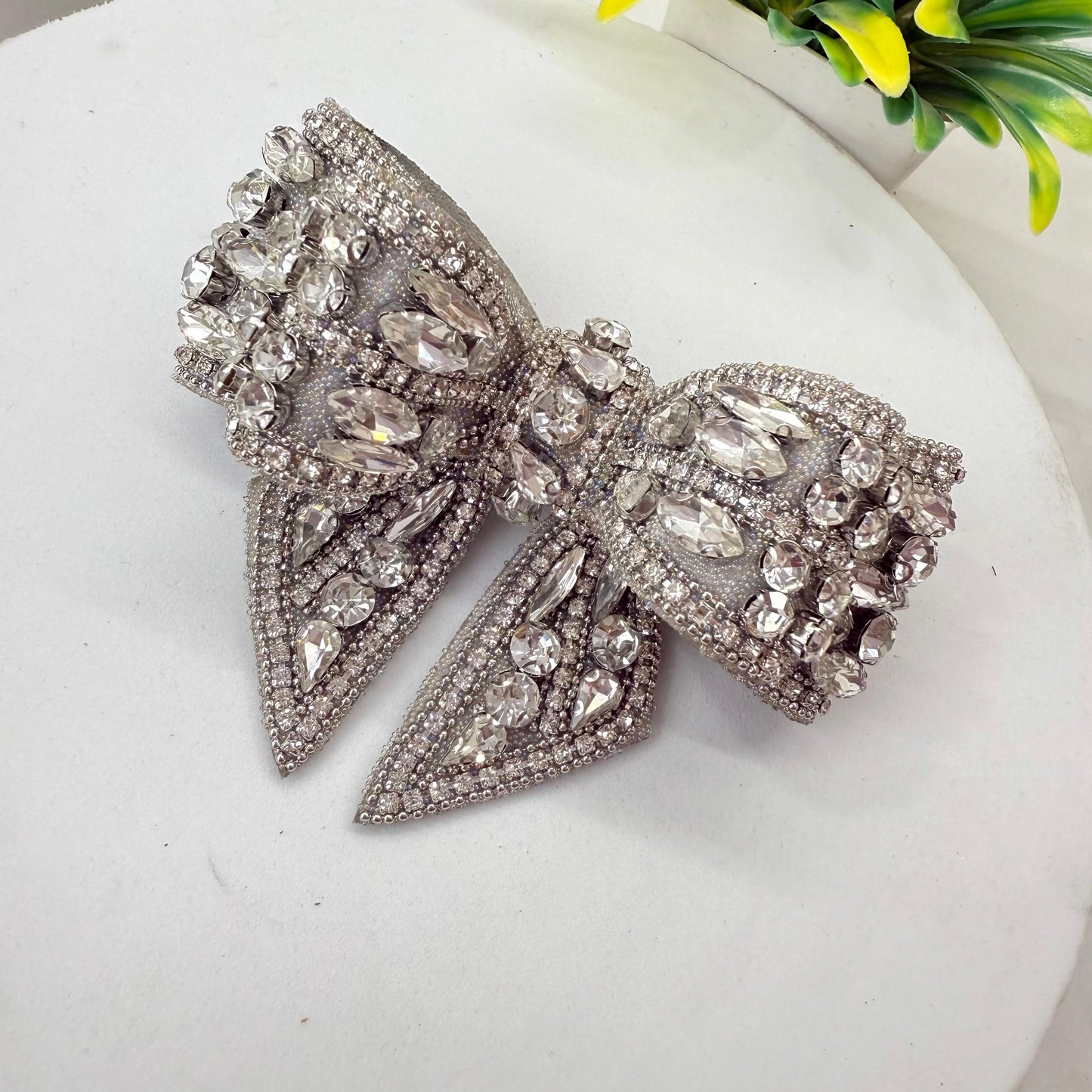 RhineStone Bow - Silver