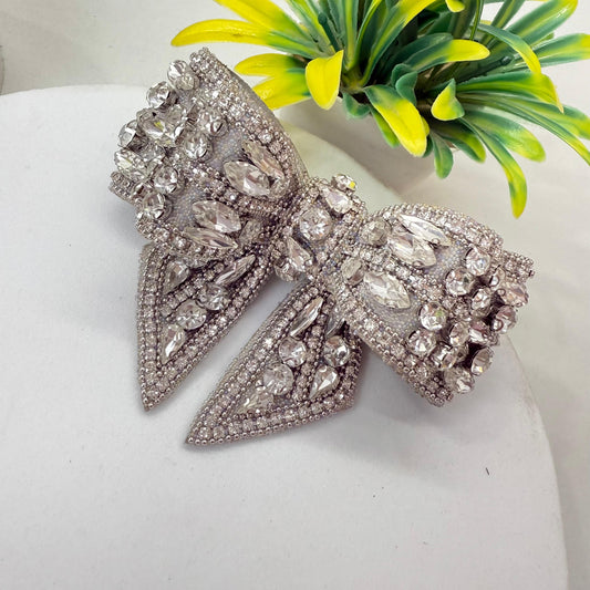 RhineStone Bow - Silver