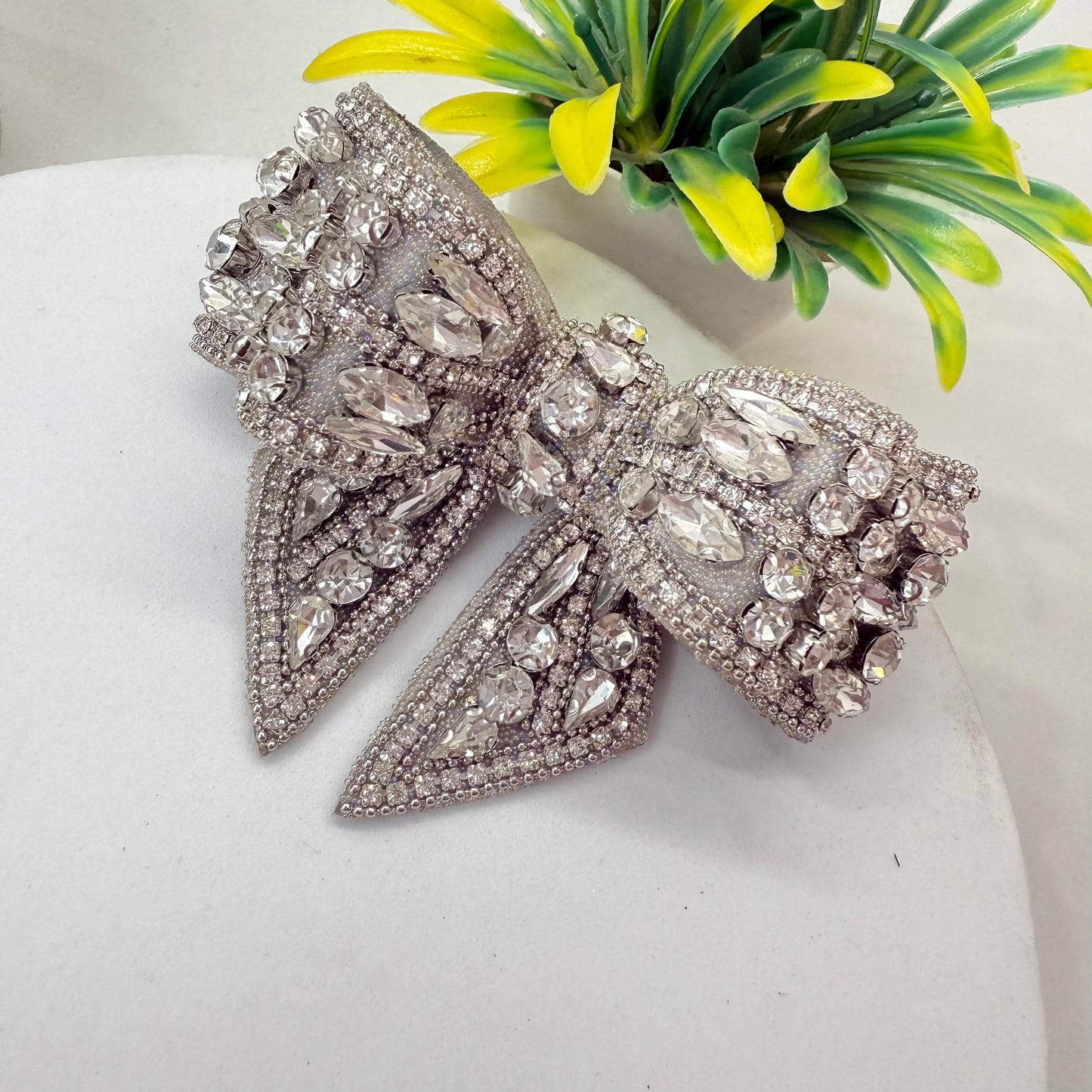 RhineStone Bow - Silver