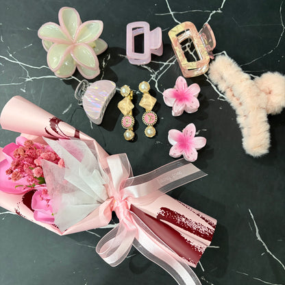 Pink Hamper ( with bouquet )