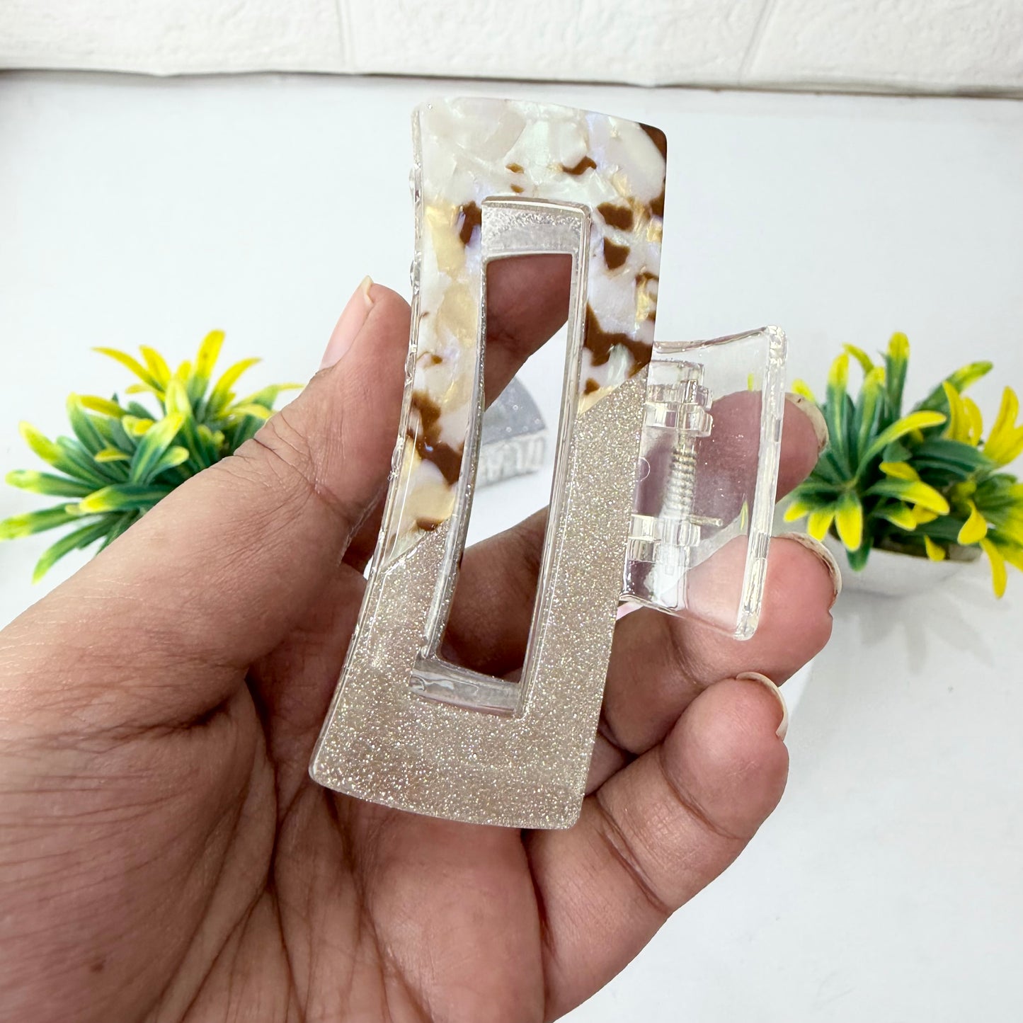 Glossy Rectangle Hairclaw - Xl