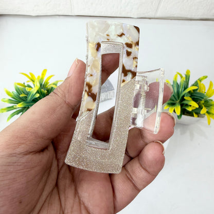 Glossy Rectangle Hairclaw - Xl