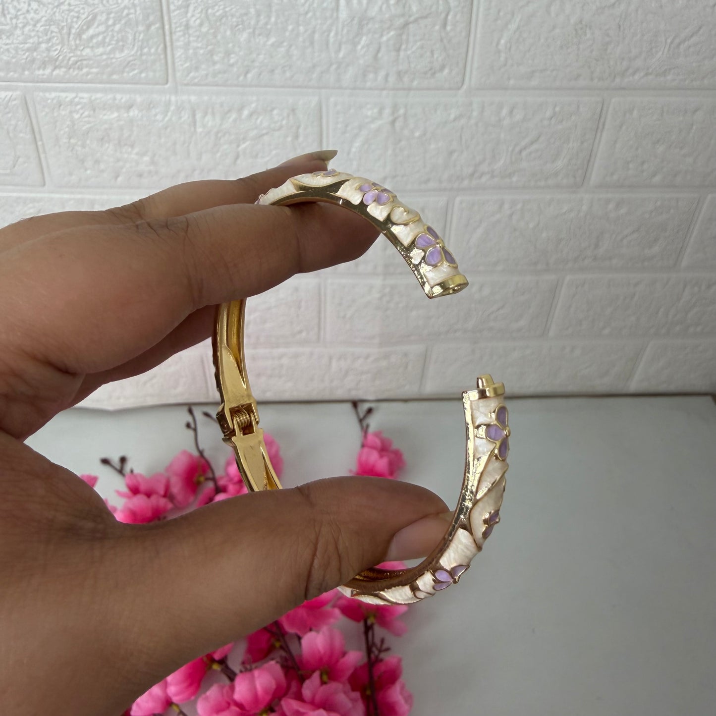 Enamel Bangle Floral