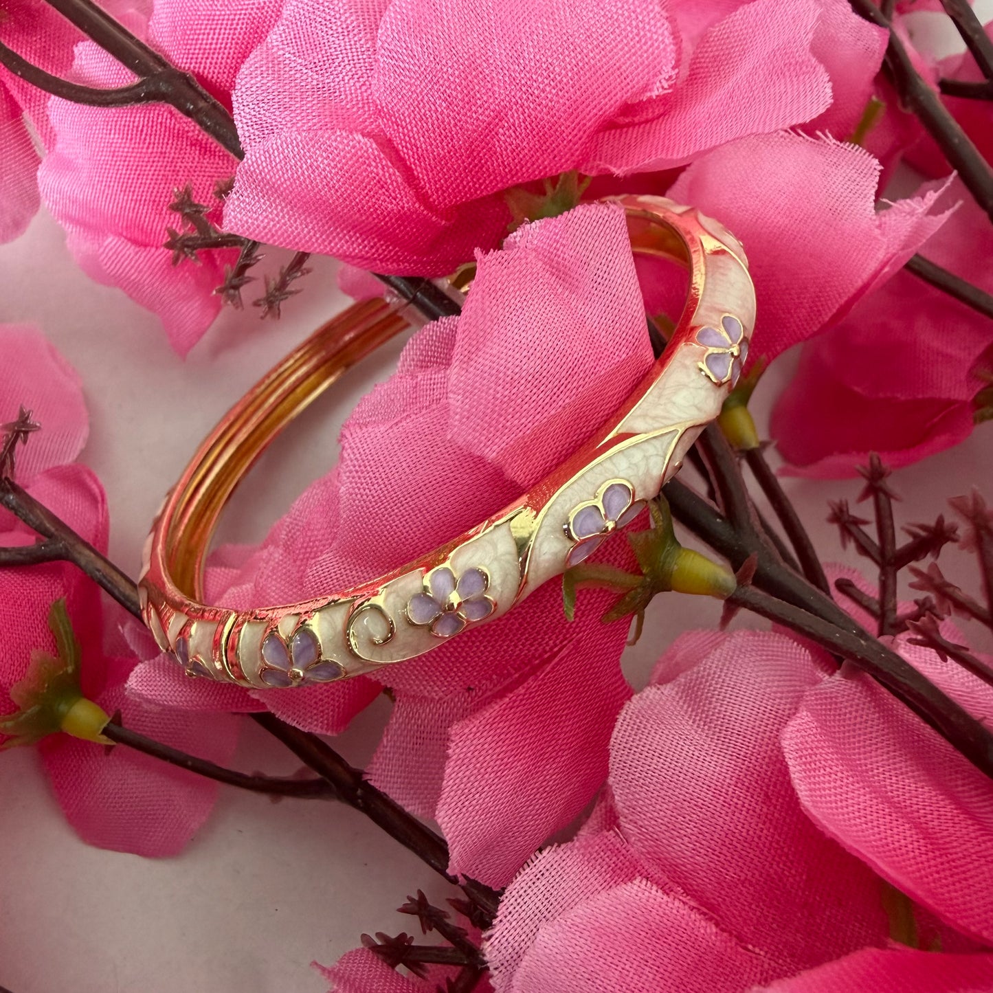 Enamel Bangle Floral