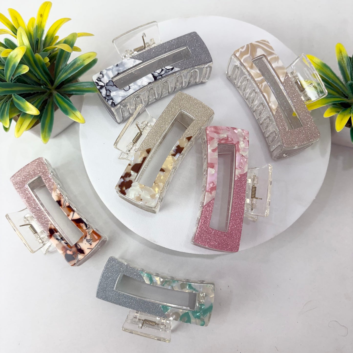 Glossy Rectangle Hairclaw - Xl