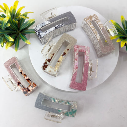 Glossy Rectangle Hairclaw - Xl