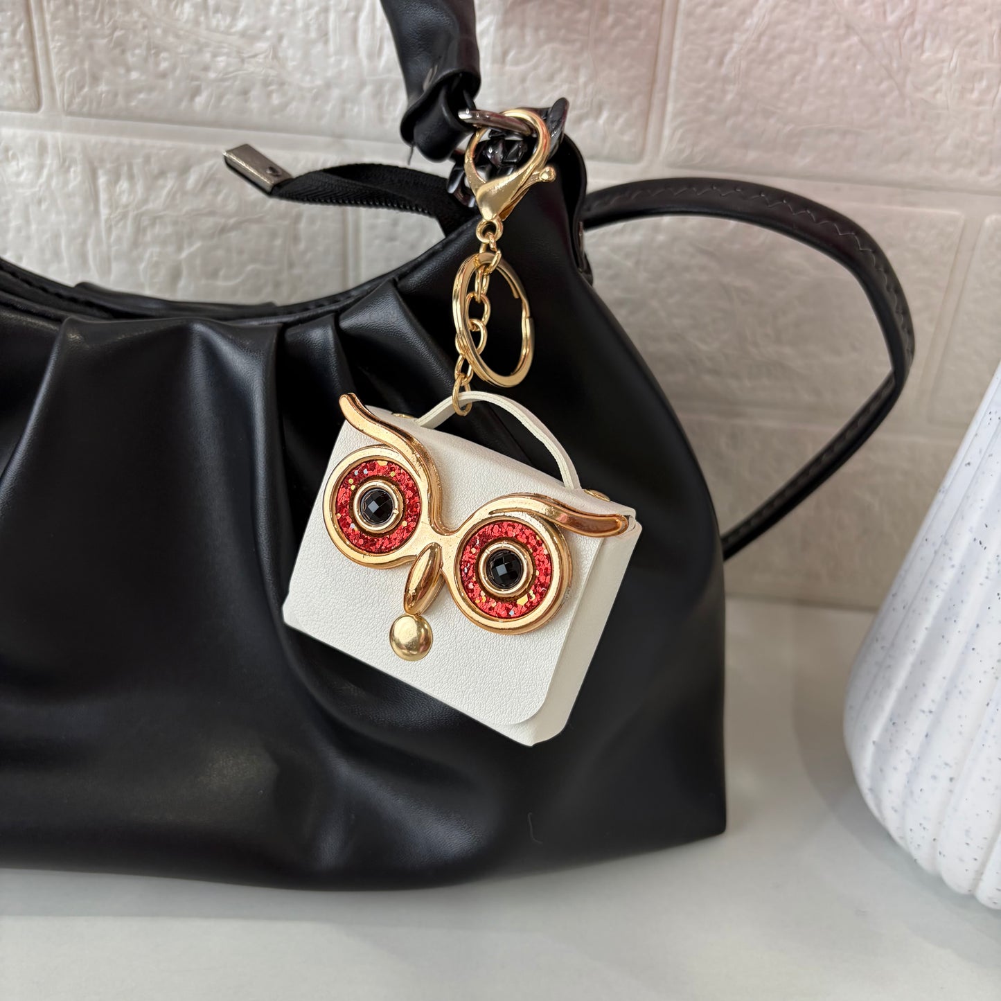 Owl Leather Bag Charm