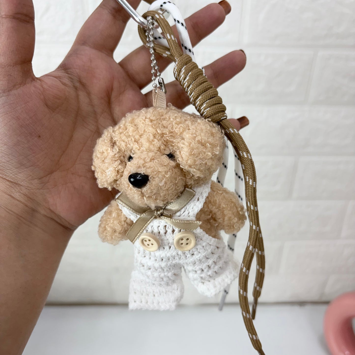 Teddy Bag Charm (White)