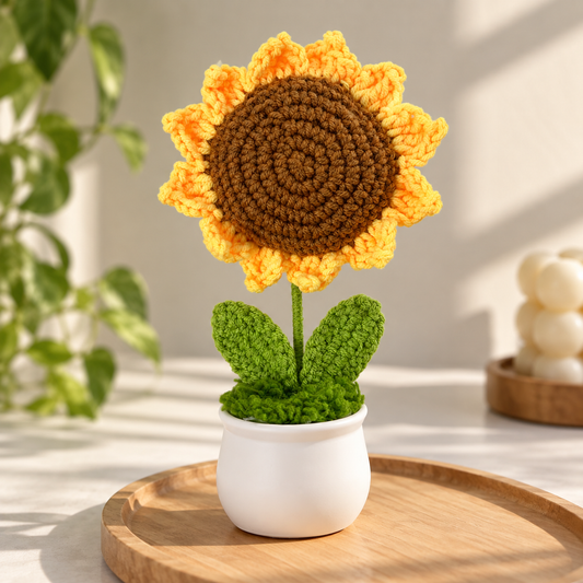 Crochet Sunflower Plant