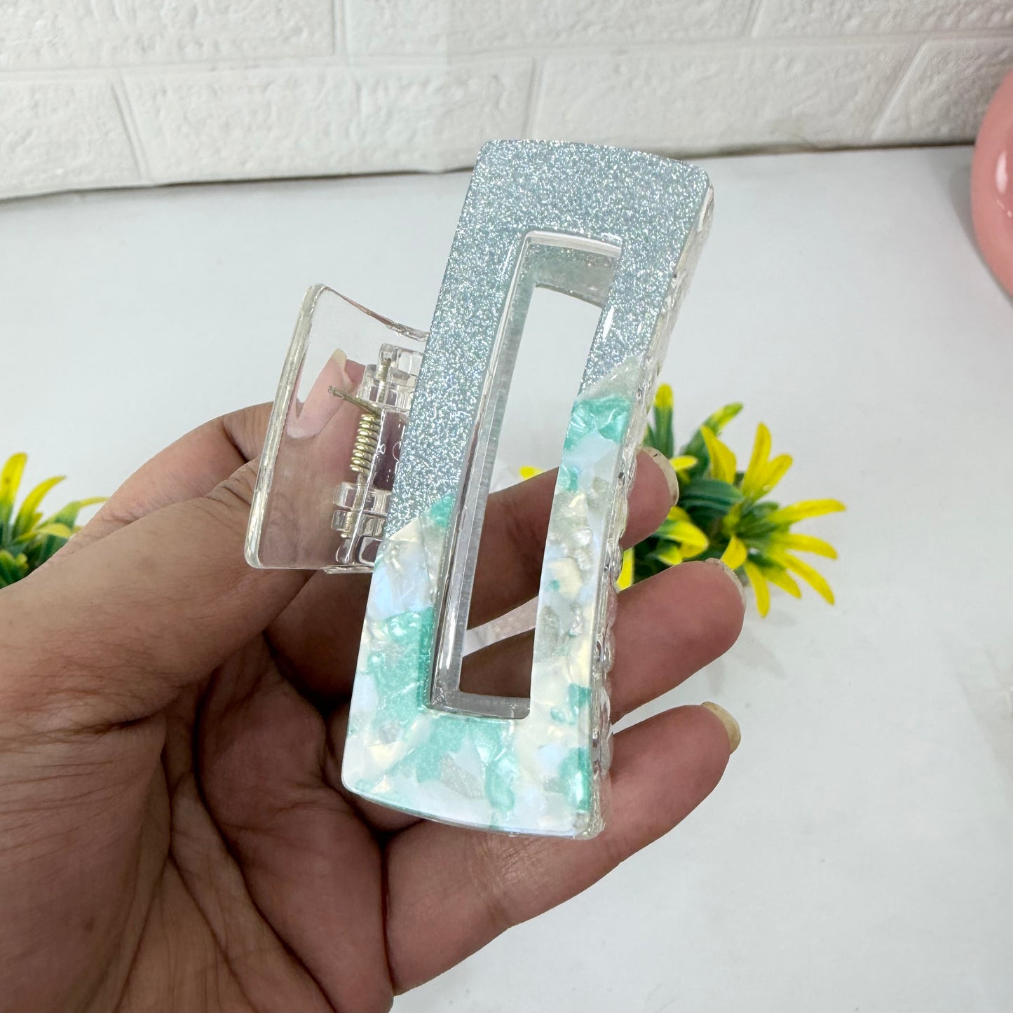 Glossy Rectangle Hairclaw - Xl