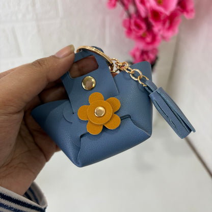 Mini Floral Blue Bag Charm