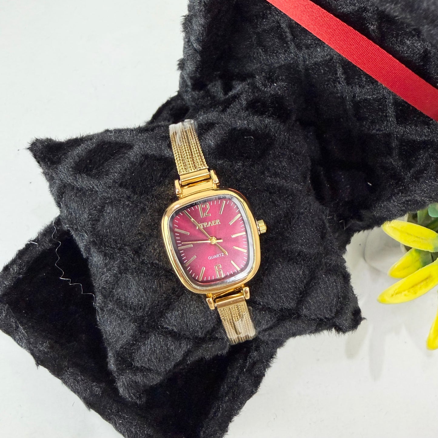 Maroon Gold Vintage Watch
