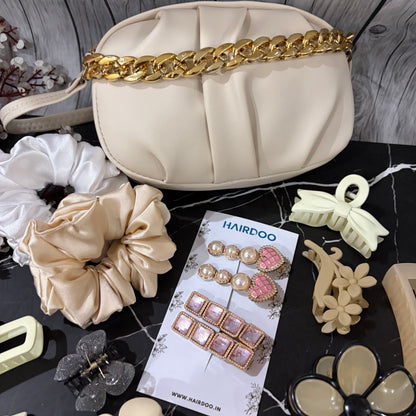 Cute Cream Hamper ( with HandBag )