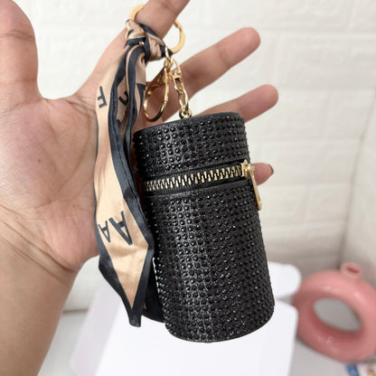 Black Crystal Bag Charm