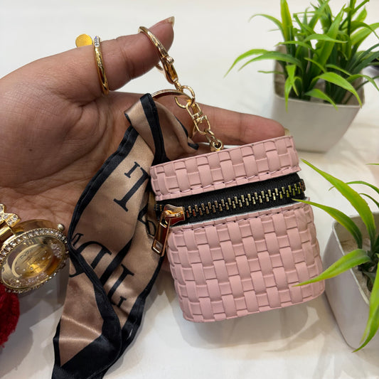 Mini Leather Bag Charm - BabyPink