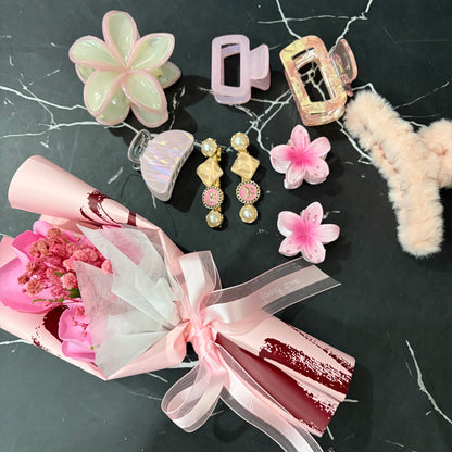 Pink Hamper ( with bouquet )