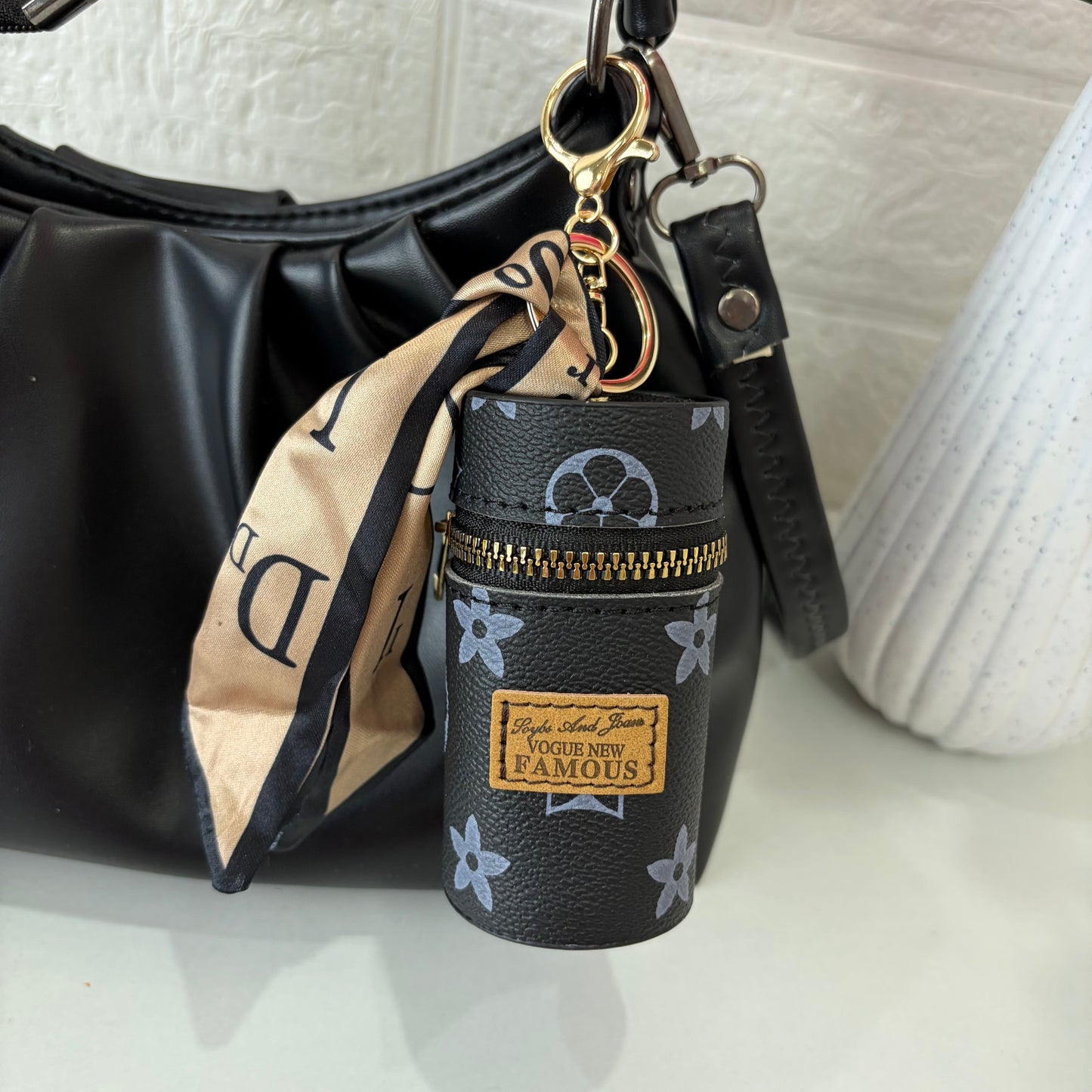 Black Tube Bag Charm