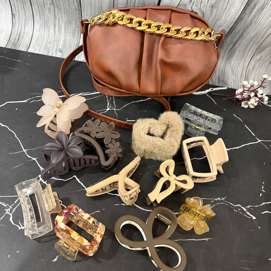 Cute Brown Hamper ( with HandBag )