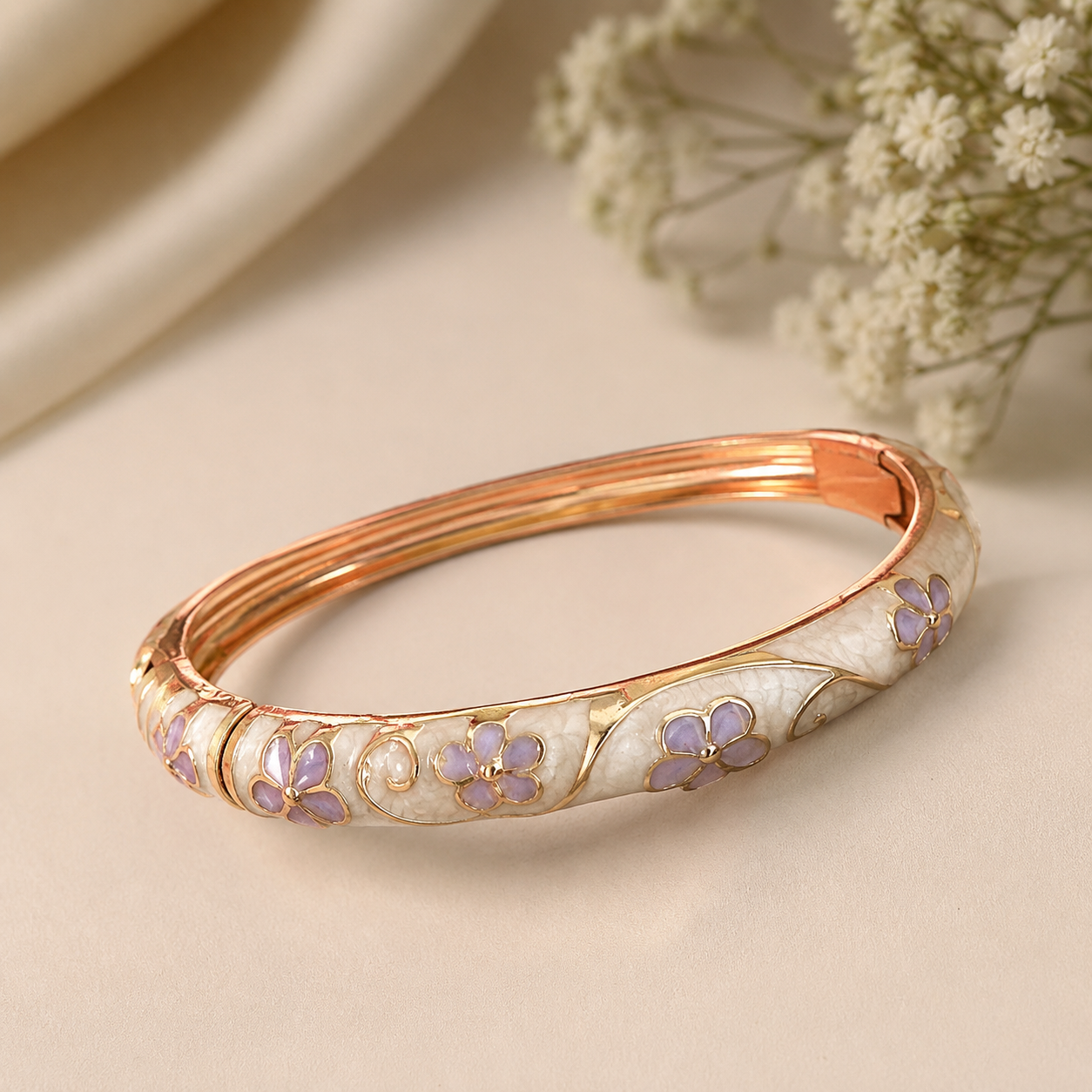 Enamel Bangle Floral
