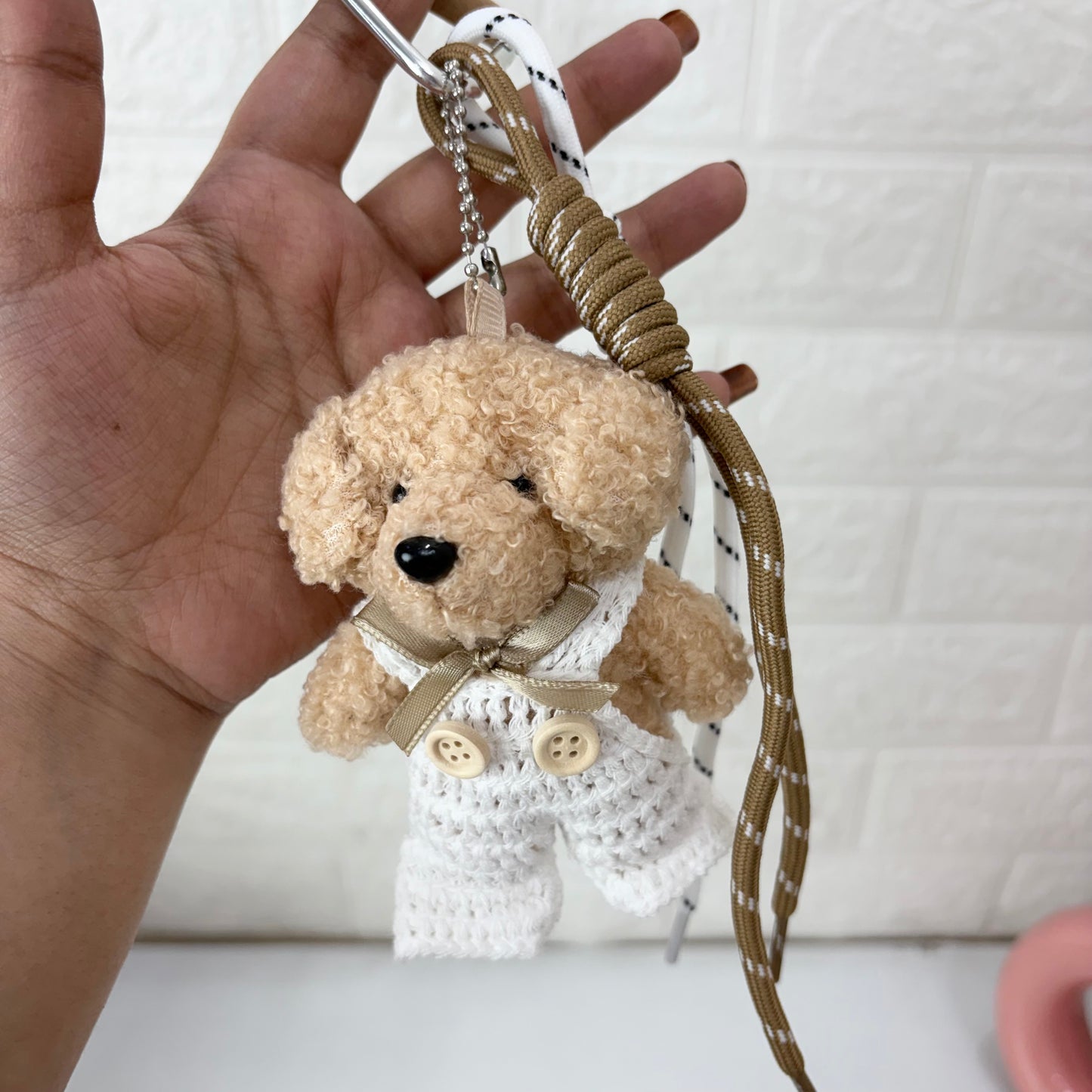 Teddy Bag Charm (White)