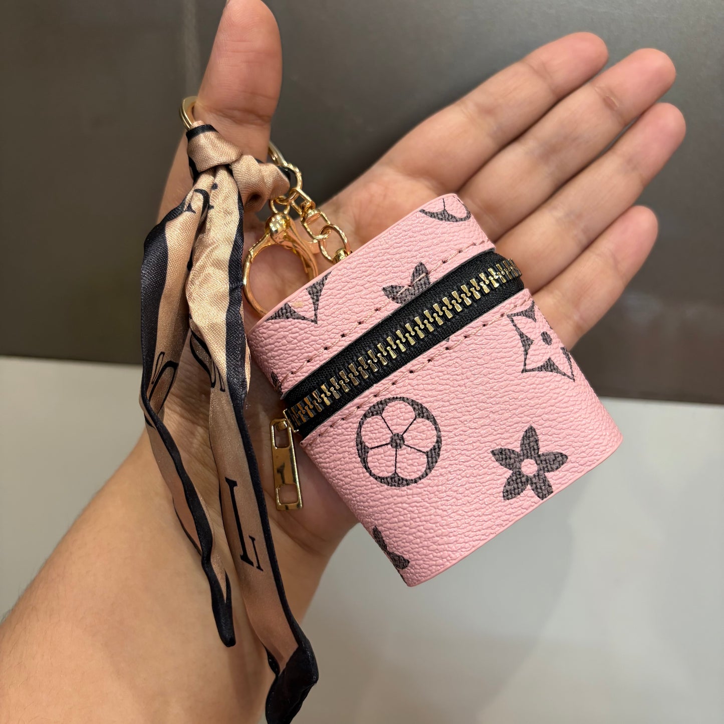 Leather Bag Charm - Pink