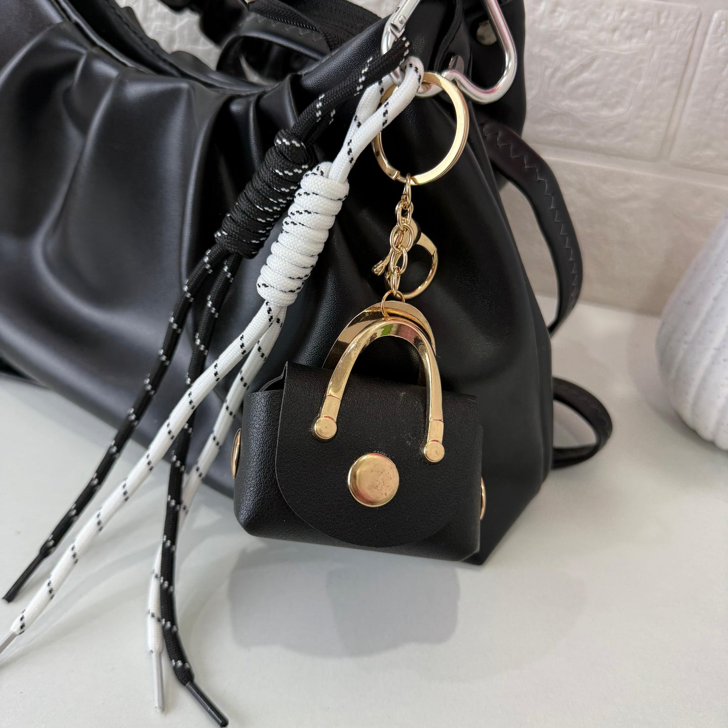 Mini Cute Bag Charm - Black