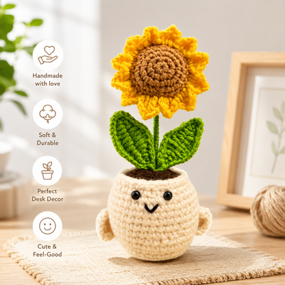 Crochet Sunflower Plant