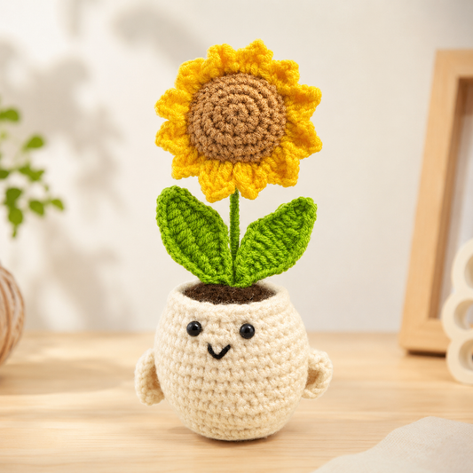 Crochet Sunflower Plant