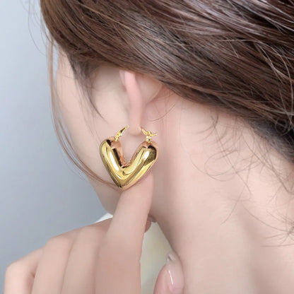 Heart's Hoop Earrings
