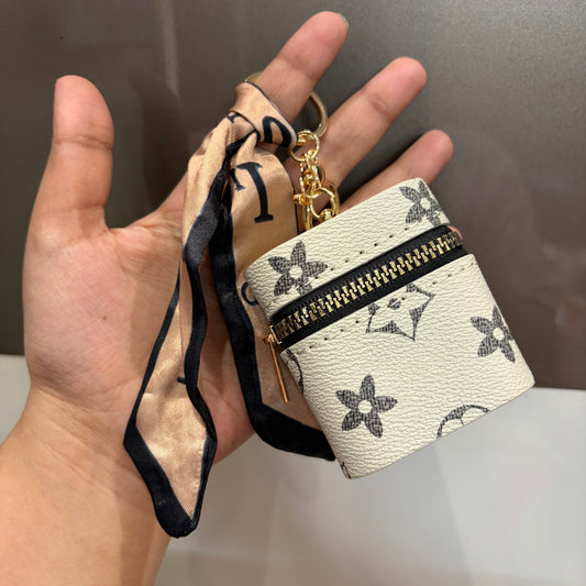 Leather Bag Charm - White