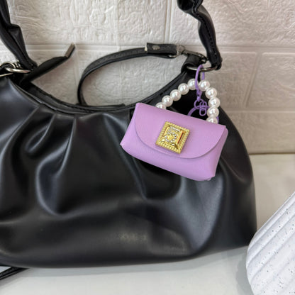 Leather Purple Bag Charm