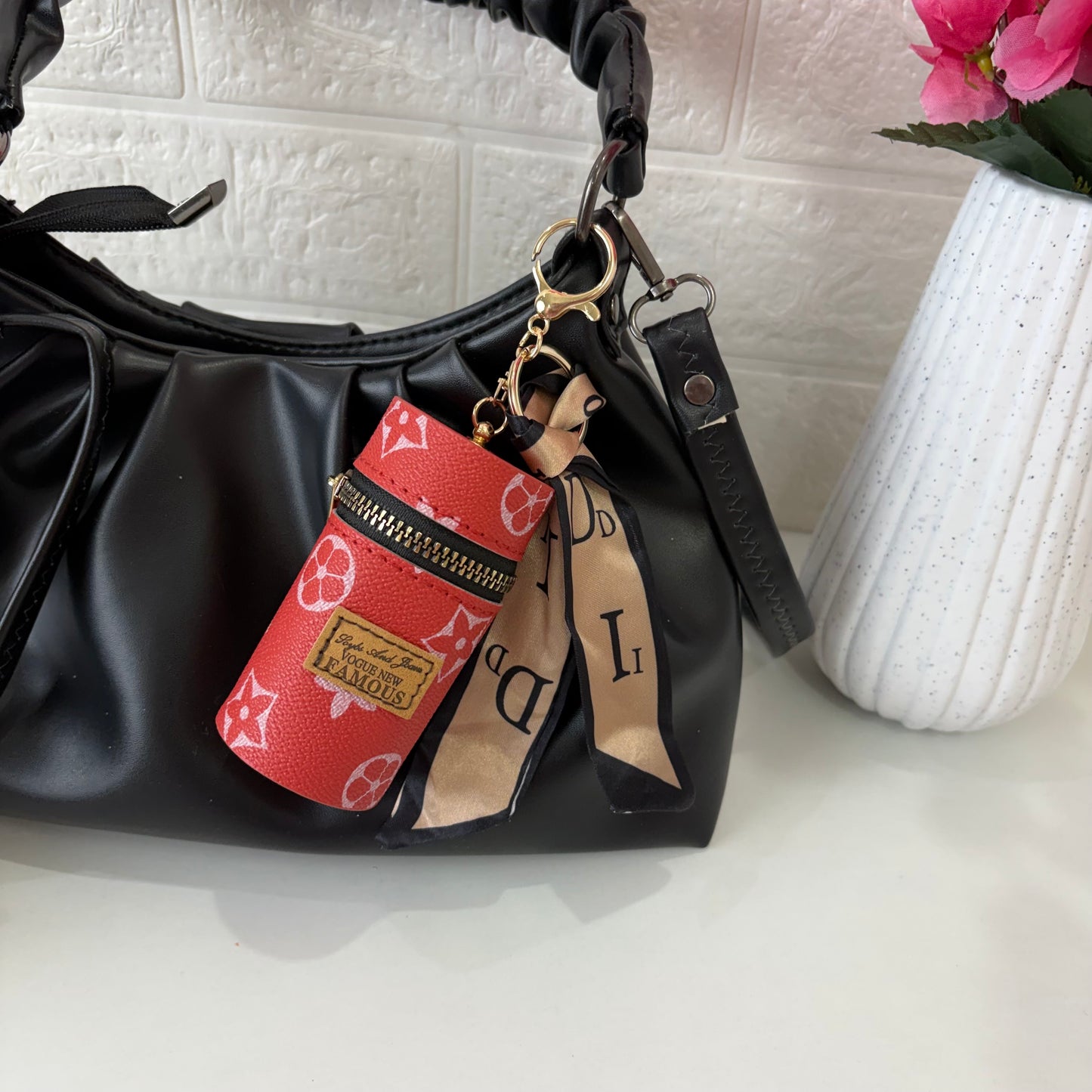 Red Tube Bag Charm