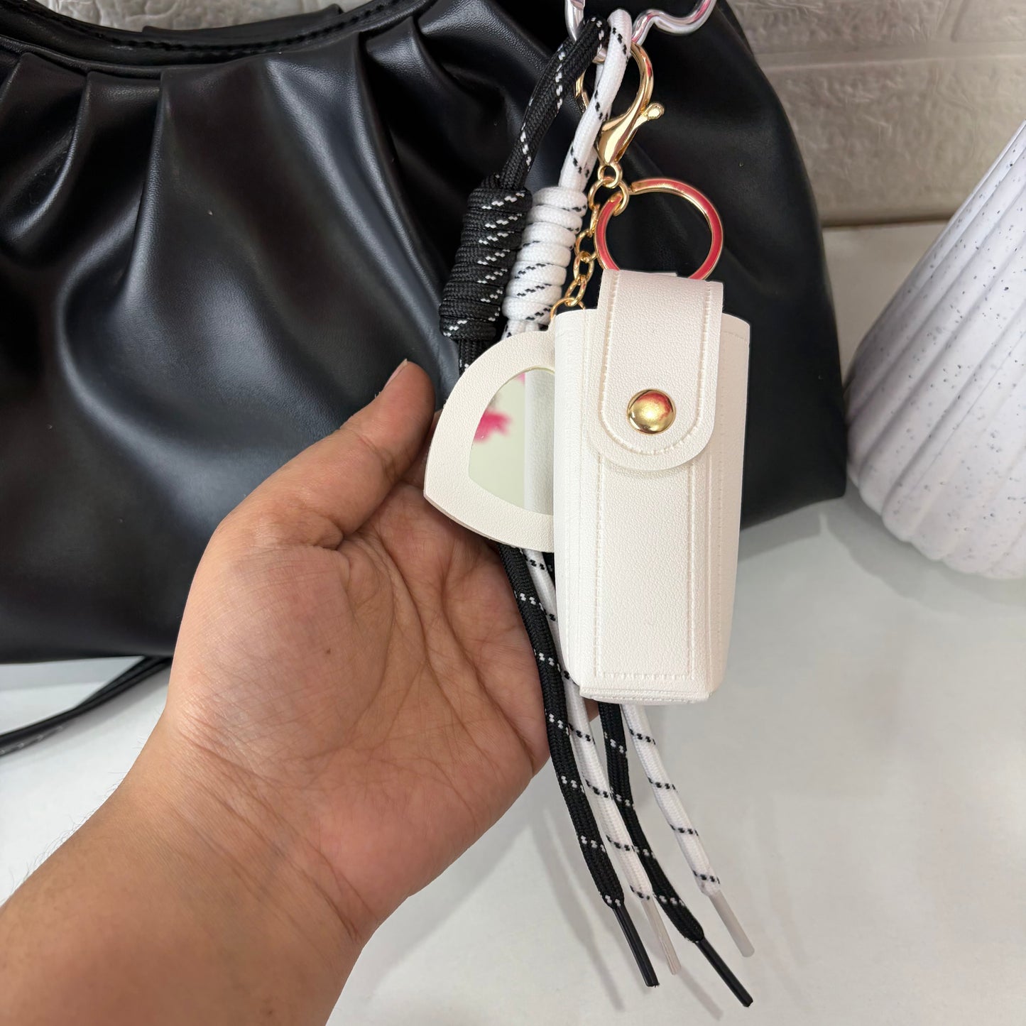 White Lipstick Bag Charm