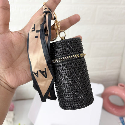 Black Crystal Bag Charm