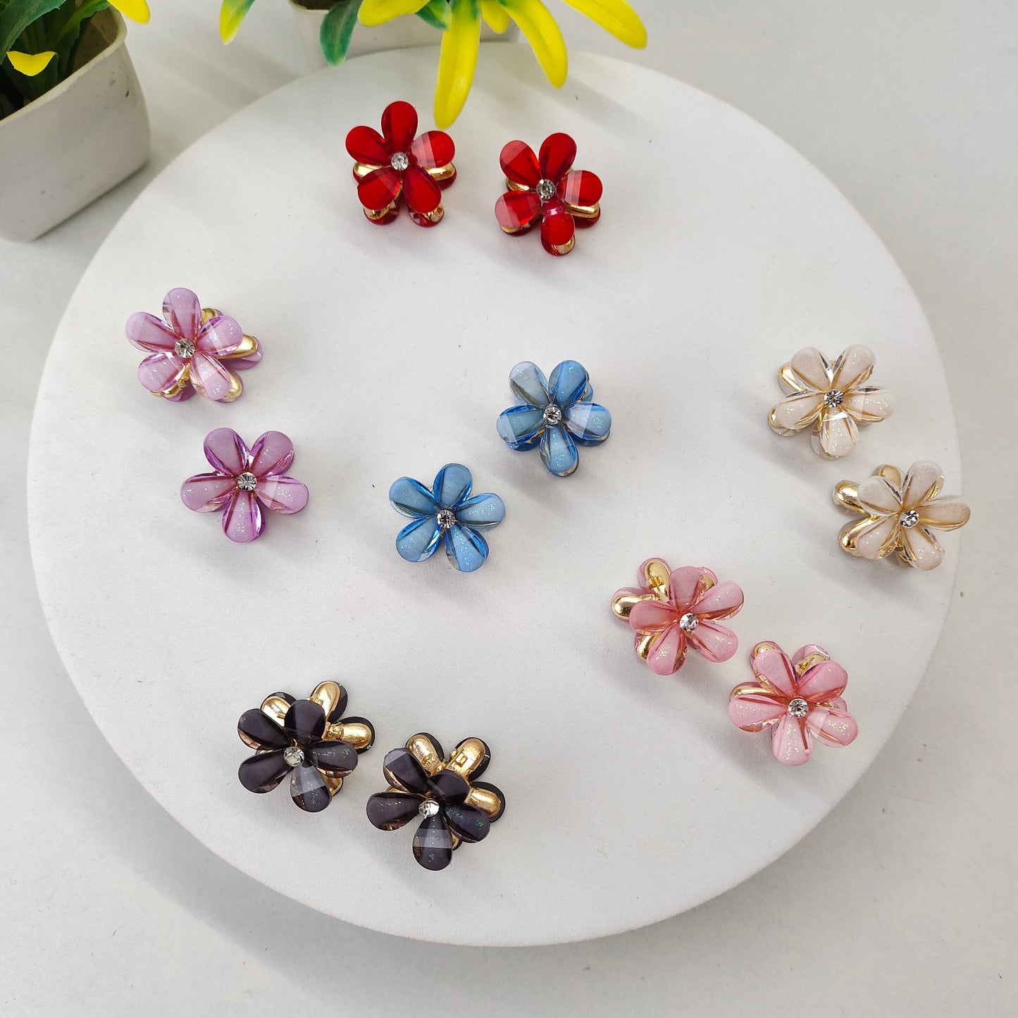 Coloured Mini Flower - Set of 2