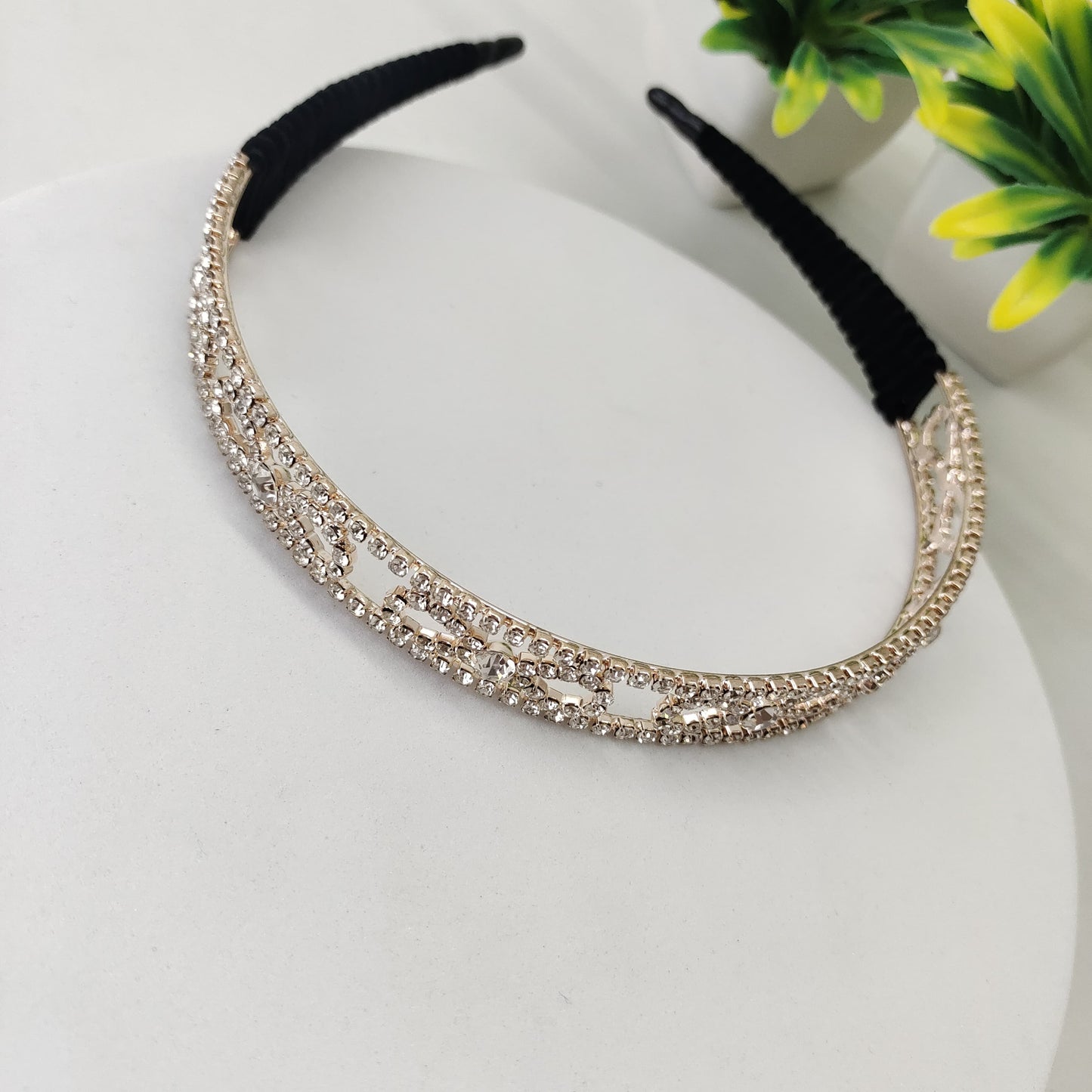 Wide Crystal Headband - Infinity