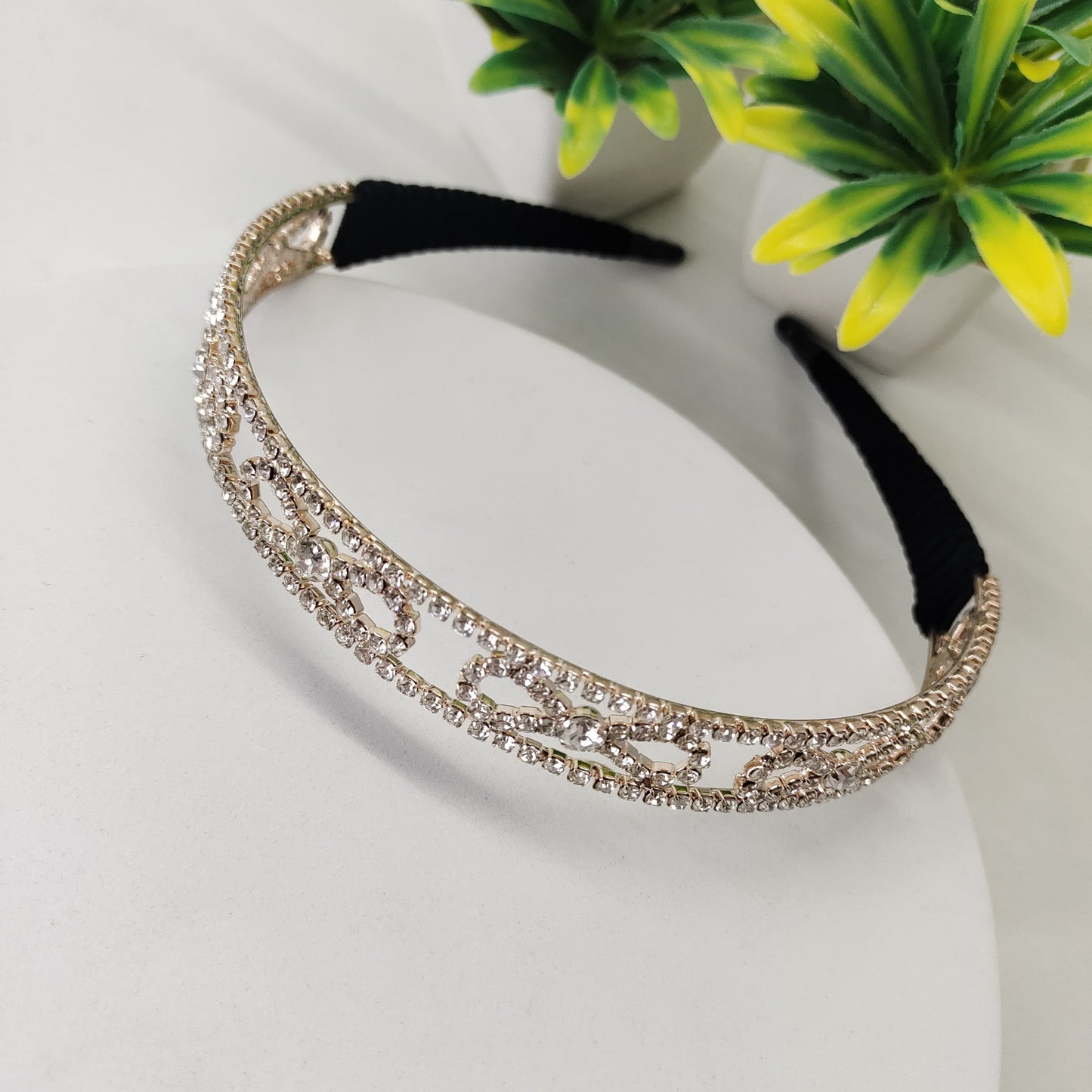 Wide Crystal Headband - Infinity