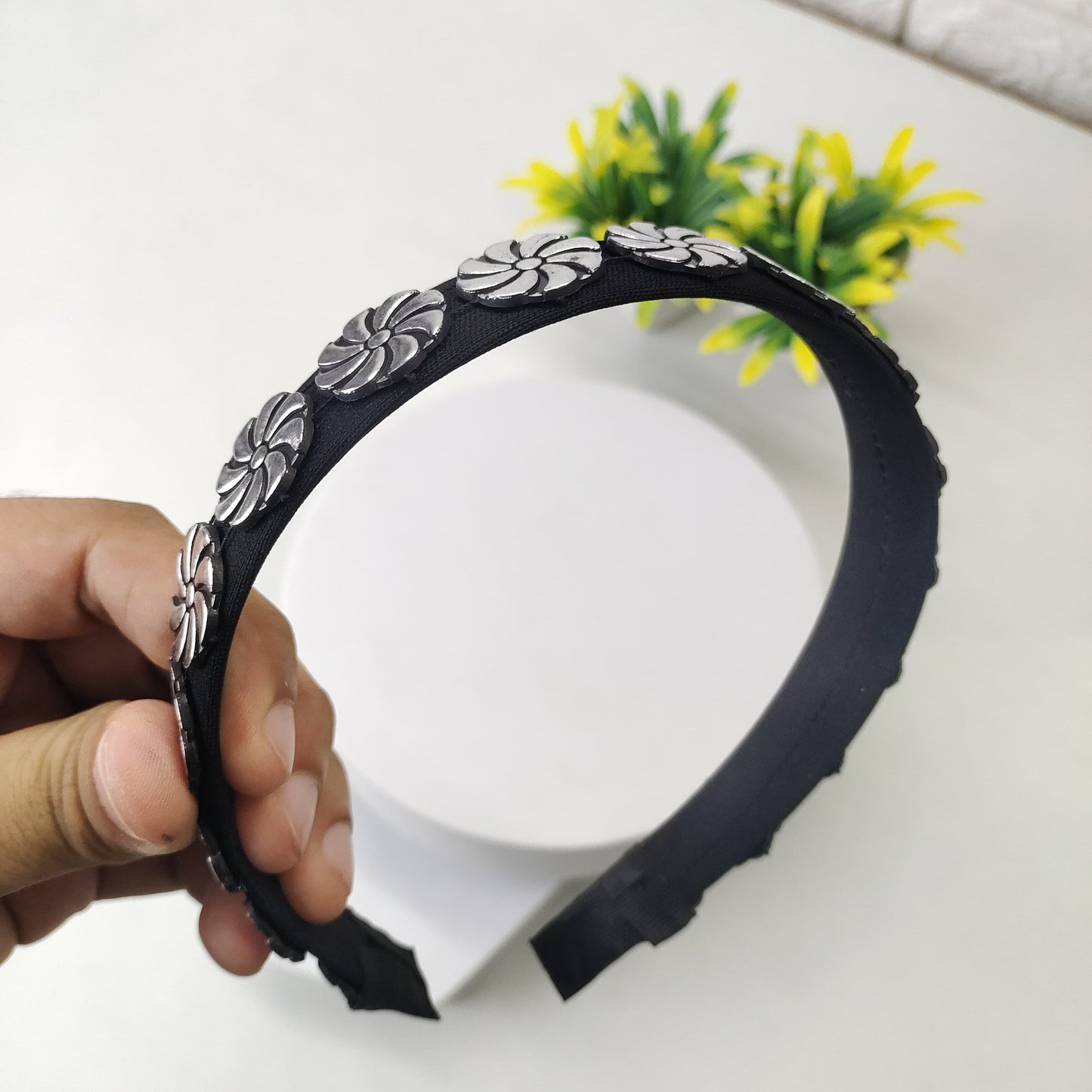 Wide Navratri Headband - flower