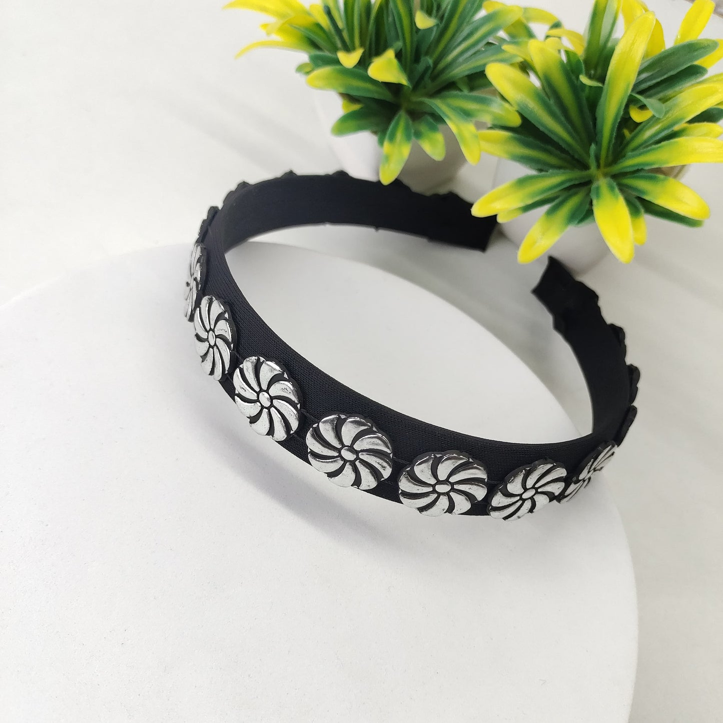 Wide Navratri Headband - flower