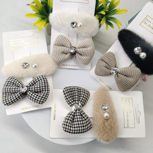 Fur Pins with bow